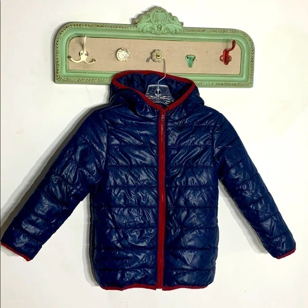 Gymboree Midnight Navy Hooded Puffer Jacket Kids Small